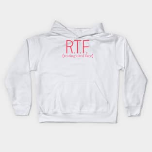 resting tired face Kids Hoodie